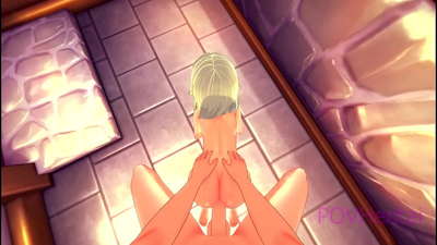 (Past) Elfska služkinja ti pomaga umiti obraz.